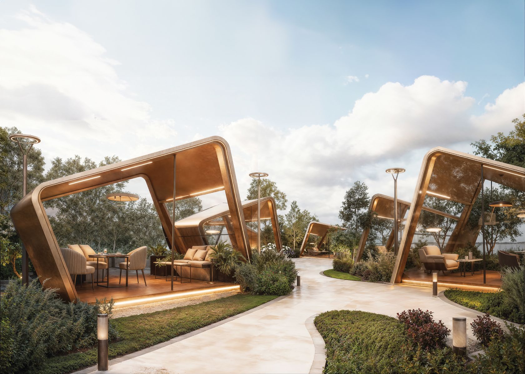 Open-air Networking Hub pavilions
